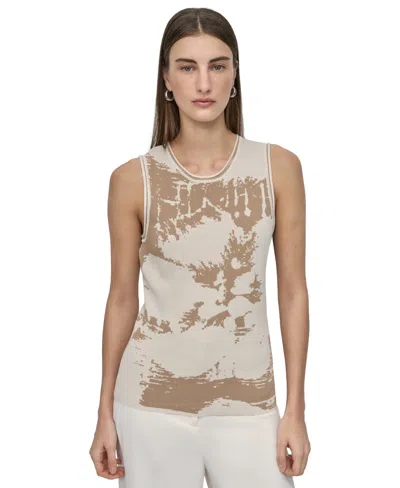 Dkny Petite Printed Sleeveless Knit Top