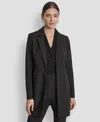 Dkny Petite Single-button Long-sleeve Blazer In Black