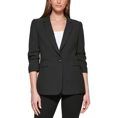 Dkny Petites Madison Womens Suit Separate Office One-button Blazer In Black