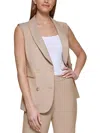 DKNY PETITES WOMENS DOUBLE-BREASTED POLYESTER DOUBLE-BREASTED BLAZER