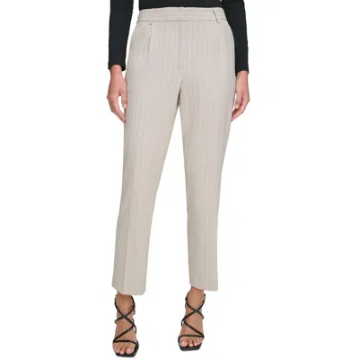 Dkny Petites Womens Pleated Pinstripe Dress Pants In Multi