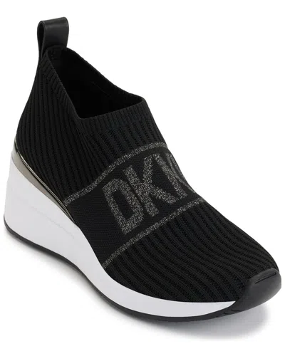 Dkny Phebe Wedge Sneaker In Black