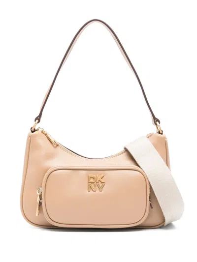 Dkny Philo Leather Shoulder Bag In Neutrals