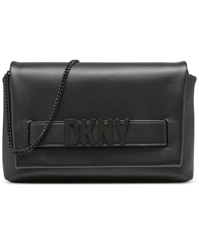 Dkny Pilar Small Leather Clutch In Black