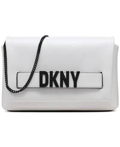 Dkny Pilar Small Leather Clutch In White