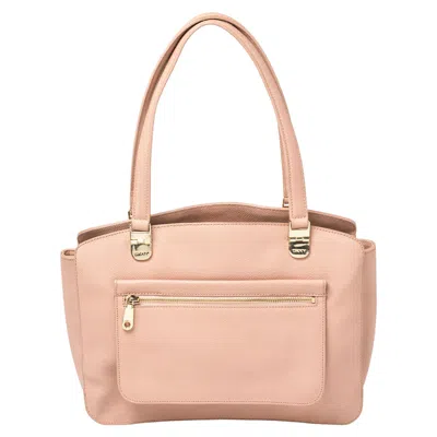 Dkny Pink Grained Leather Totes Bag