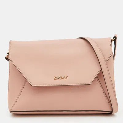 Pre-owned Dkny Pink Leather Flap Crossbody Bag