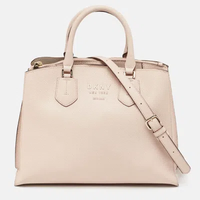 Pre-owned Dkny Pink Pebble Leather Noho Tote