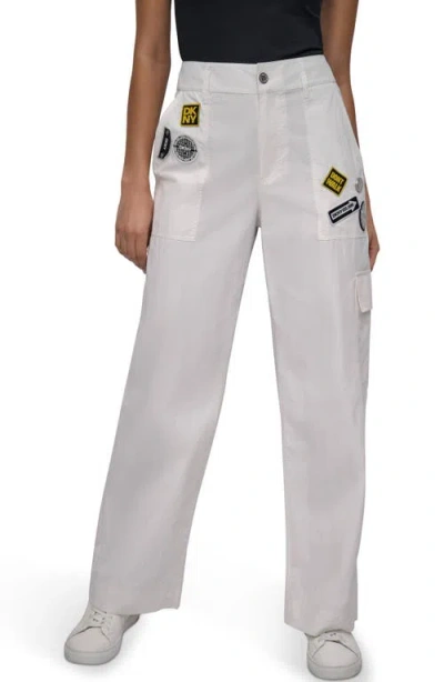 Dkny Pins & Patches Wide Leg Nylon Cargo Pants