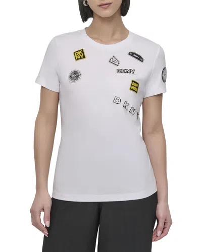 Dkny Pins N Patches Top In White