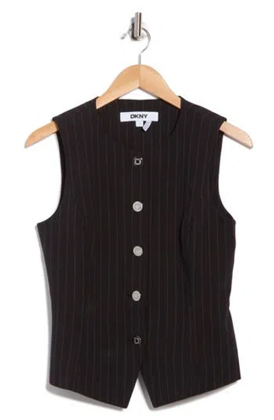 Dkny Pinstripe Vest In Multi