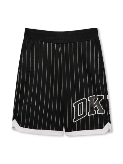Dkny Kids' Pinstriped Shorts In Black