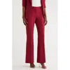 Dkny Pintuck Flare Leg Pants In Burgundy