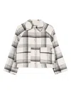 Dkny Plaid Press-stud Jacket In Neutral