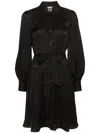 Dkny Pleat-detail Dress In 黑色