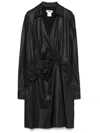Dkny Pleat-detail Midi Dress In Black