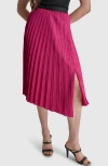 Dkny Asymmetrical Pleated Skirt In Raspberry Cocktail