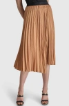 Dkny Asymmetrical Pleated Skirt In Tawney