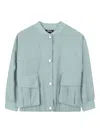 Dkny Pleated-back Bomber Jacket In Blue