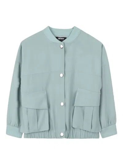 Dkny Pleated-back Bomber Jacket In Blue