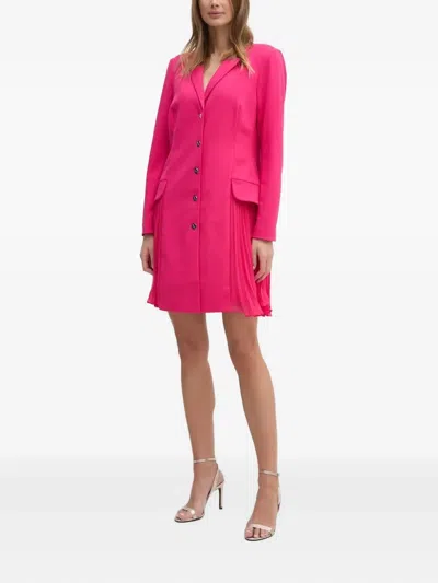 Dkny Pleated-detail Blazer Dress In Pink