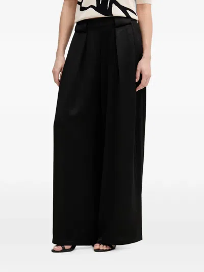 Dkny Pleated Elastic-waistband Palazzo Pants In Black