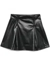 Dkny Flared Hem Mini Skirt With Glossy Finish In Black