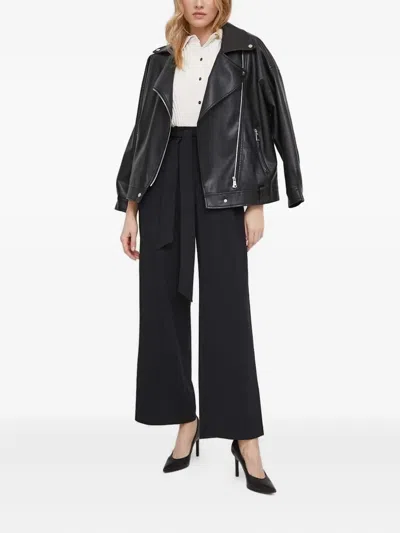 Dkny Pleated-panel Belted Jumpsuit In Black