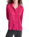 Dkny Pleated Satin Blouse In Pink