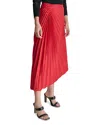 Dkny Asymmetrical Pleated Skirt In Red Light