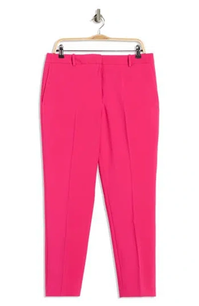 Dkny Pleated Straight Leg Pants In Pink