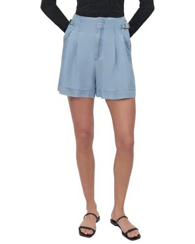 Dkny Pleated Tencel Short In Blue