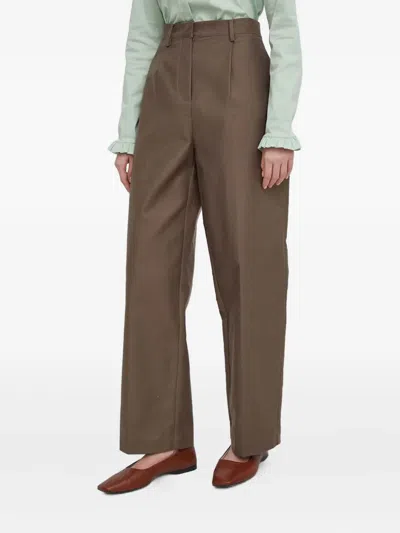 Dkny Pleated Trousers In Brown