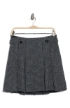 Dkny Pleated Tweed Miniskirt In Black