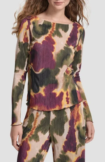 Dkny Plissé Top In Green