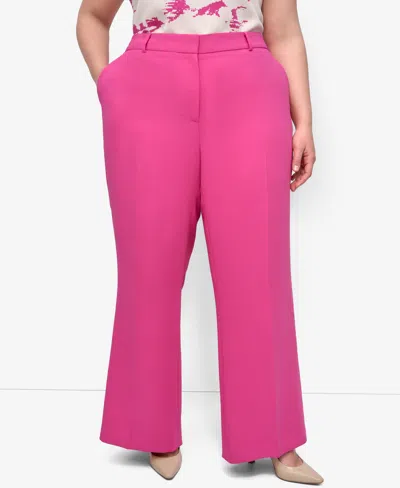 Dkny Plus Size Aero Crepe High Rise Wide Leg Pants