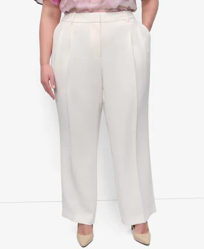 Dkny Plus Size Aero Crepe High Rise Wide Leg Pants
