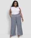Dkny Plus Size High Rise Zip-front Wide-leg Pants