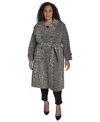 Dkny Plus Size Leopard-print Trench Coat In Leopard