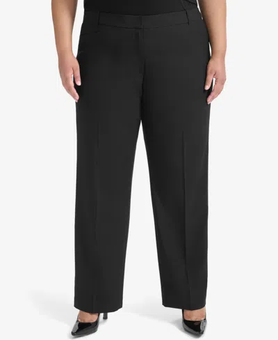 Dkny Plus Size Modern-fit Pants In Black