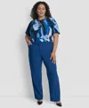 Dkny Plus Size Modern-fit Straight-leg Pants In Blue
