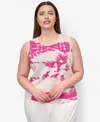 Dkny Plus Size Printed Sleeveless Knit Top