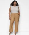 Dkny Plus Size Sueded Canvas High-rise Pants