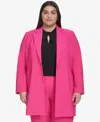 Dkny Plus Size Topper Jacket In Wild Berry