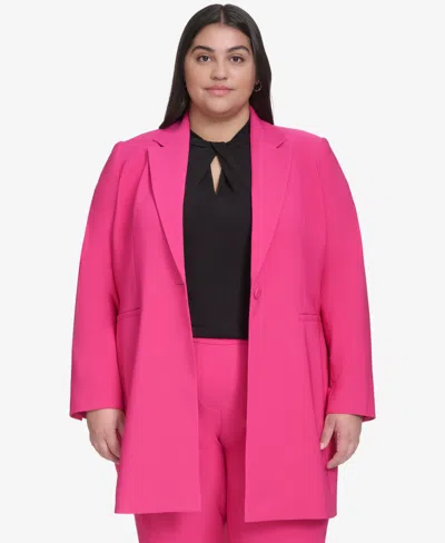 Dkny Plus Size Topper Jacket In Wild Berry