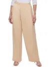Dkny Plus Womens High Rise Pleated Wide Leg Pants In Multi