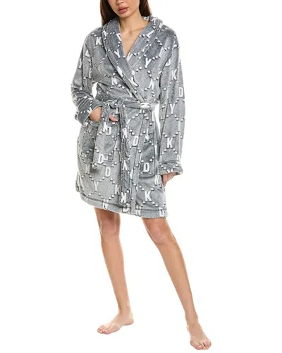 Dkny Comfy Plush Robe Christmas Collection In Grey