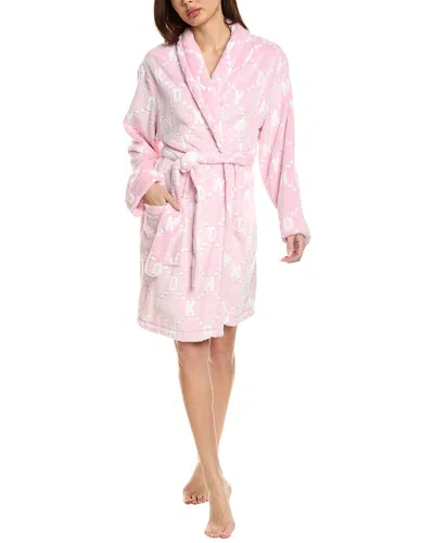 Dkny Plush Robe In Pink