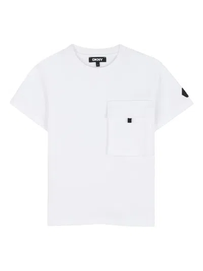 Dkny Kids' Pocket Short-sleeve T-shirt In White