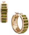 Dkny Polished Stone Hoop Earrings In Gold